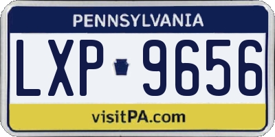 PA license plate LXP9656