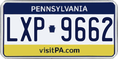 PA license plate LXP9662