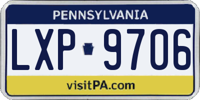 PA license plate LXP9706