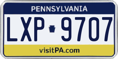PA license plate LXP9707