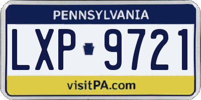PA license plate LXP9721
