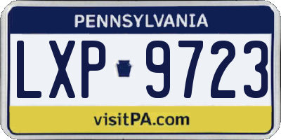 PA license plate LXP9723