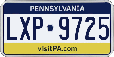 PA license plate LXP9725