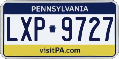 PA license plate LXP9727