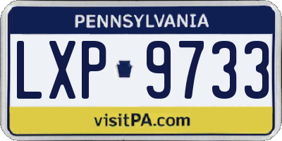 PA license plate LXP9733