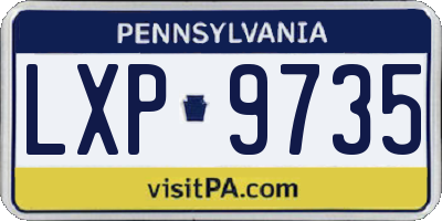 PA license plate LXP9735