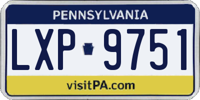 PA license plate LXP9751