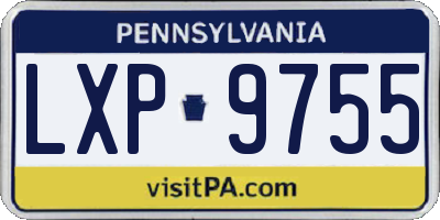 PA license plate LXP9755