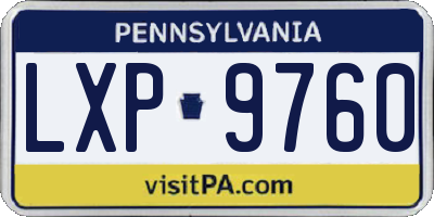 PA license plate LXP9760
