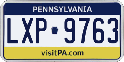 PA license plate LXP9763