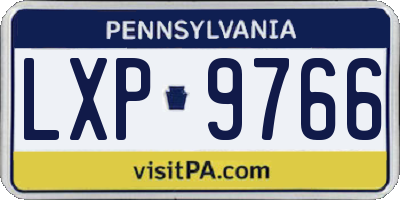 PA license plate LXP9766