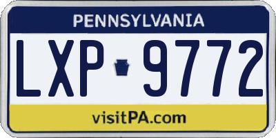 PA license plate LXP9772