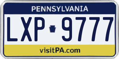 PA license plate LXP9777
