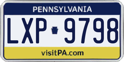 PA license plate LXP9798