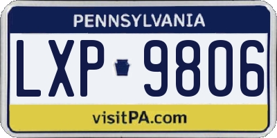 PA license plate LXP9806