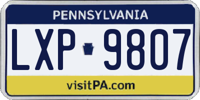 PA license plate LXP9807