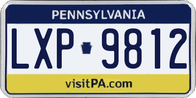 PA license plate LXP9812