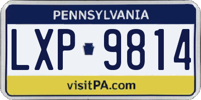 PA license plate LXP9814