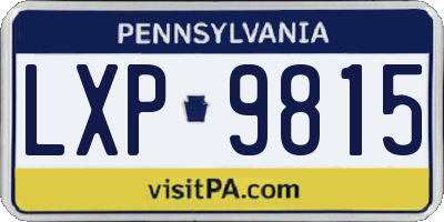 PA license plate LXP9815