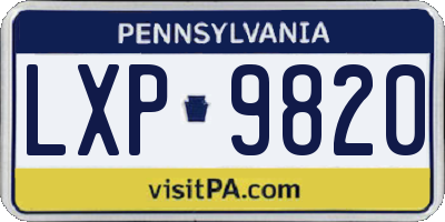 PA license plate LXP9820