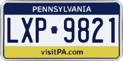 PA license plate LXP9821