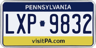 PA license plate LXP9832