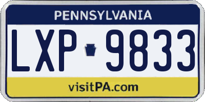 PA license plate LXP9833