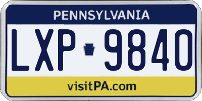 PA license plate LXP9840