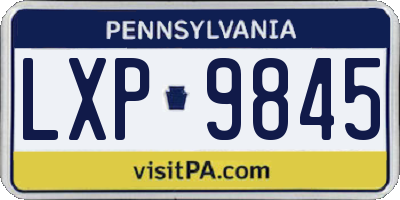 PA license plate LXP9845