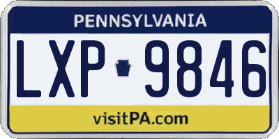 PA license plate LXP9846