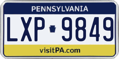 PA license plate LXP9849