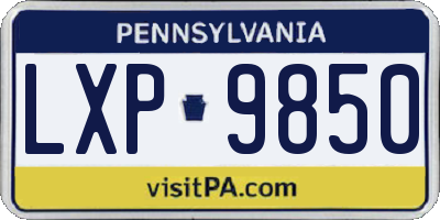 PA license plate LXP9850