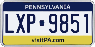 PA license plate LXP9851