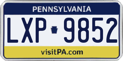 PA license plate LXP9852