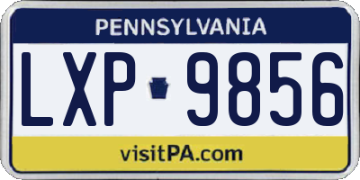 PA license plate LXP9856
