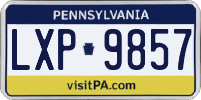 PA license plate LXP9857