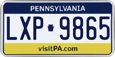 PA license plate LXP9865