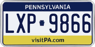 PA license plate LXP9866
