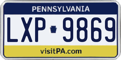 PA license plate LXP9869