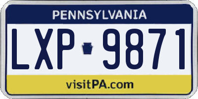 PA license plate LXP9871