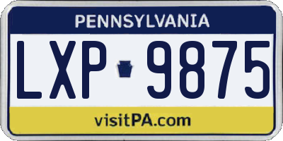 PA license plate LXP9875