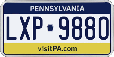 PA license plate LXP9880
