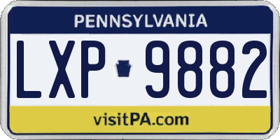 PA license plate LXP9882