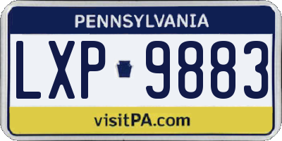 PA license plate LXP9883