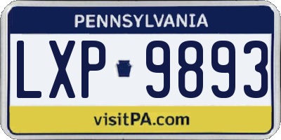 PA license plate LXP9893