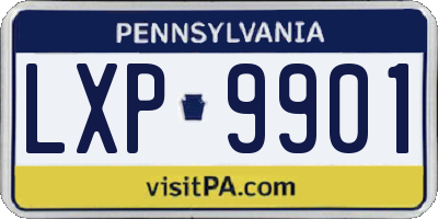 PA license plate LXP9901