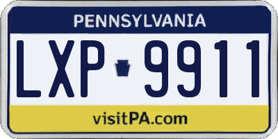 PA license plate LXP9911