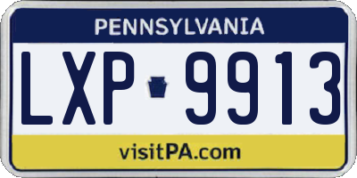 PA license plate LXP9913