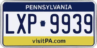 PA license plate LXP9939