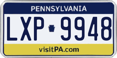PA license plate LXP9948